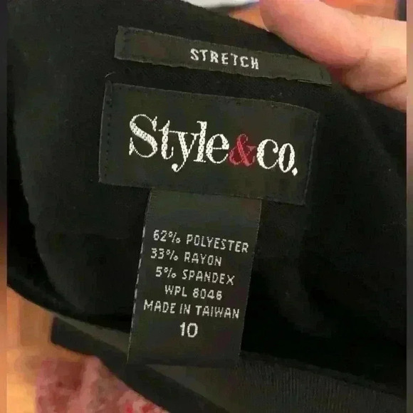 Vtg Style&Co black pleated career skirt Women size 10 - Picture 8 of 9